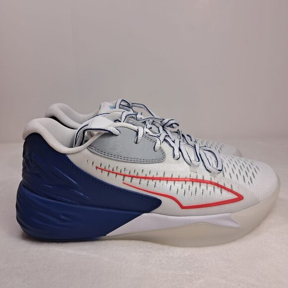 PUMA STEWIE 1 TEAM BASKETBALL WOMEN'S WHITE BLUE SNEAKERS SIZE 7‎ NEW - Picture 1 of 11